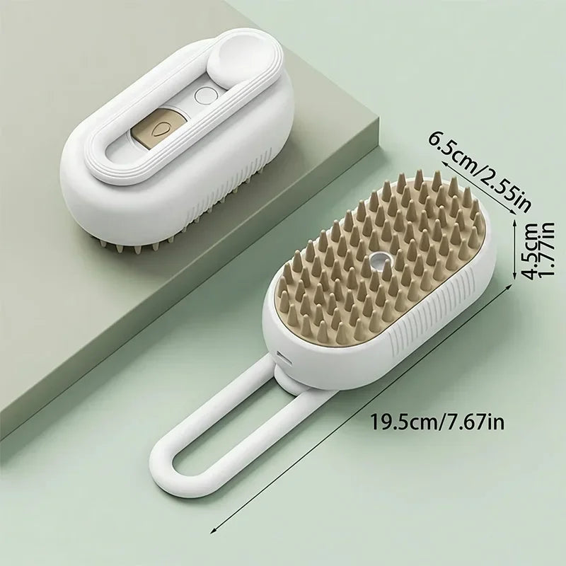 Petopia® - 3-in-1 Steam Pet Brush – Groom, De-Shed & Massage