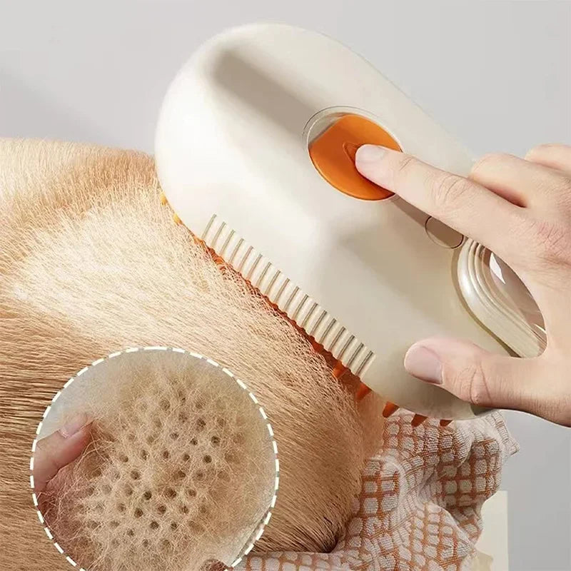 Petopia® - 3-in-1 Steam Pet Brush – Groom, De-Shed & Massage