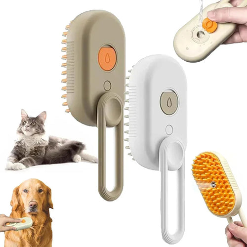 Petopia® - 3-in-1 Steam Pet Brush – Groom, De-Shed & Massage